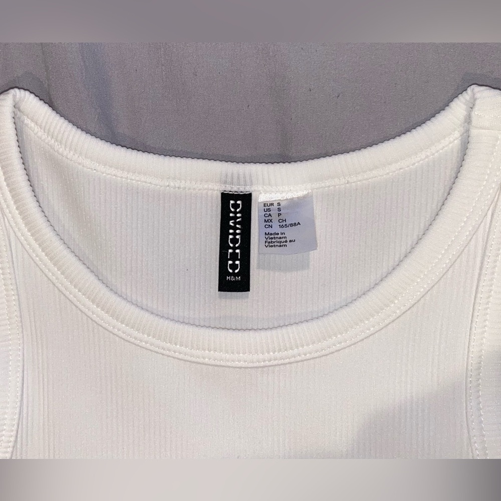 H&M White Ribbed Tank Top - Picture 2 of 7